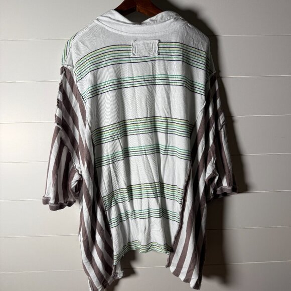 We The Free Oversized Polo Stripes Vertical and Horizontal Sz XL - Picture 4 of 10